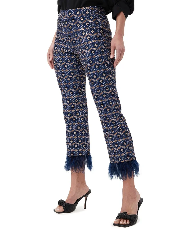 Bold patterned tight trousers for women with geometric or floral prints for unique look -Trina Turk Shibui Pant