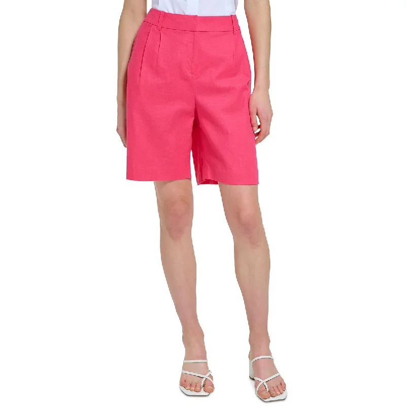 Women's shorts with adjustable waistbands for a custom and comfortable fit-Calvin Klein Womens High Rise Mini Casual Shorts