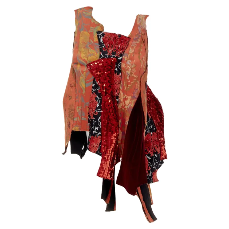 Wool Dresses for Warmth -Comme Des Garcons oriental jacquard sequins devore skirt