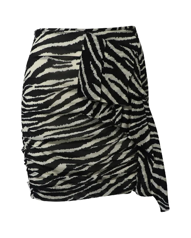 Fashionable Dresses for Style -Isabel Marant Etoile Jerine Ruffled Zebra Print Skirt in Black Viscose