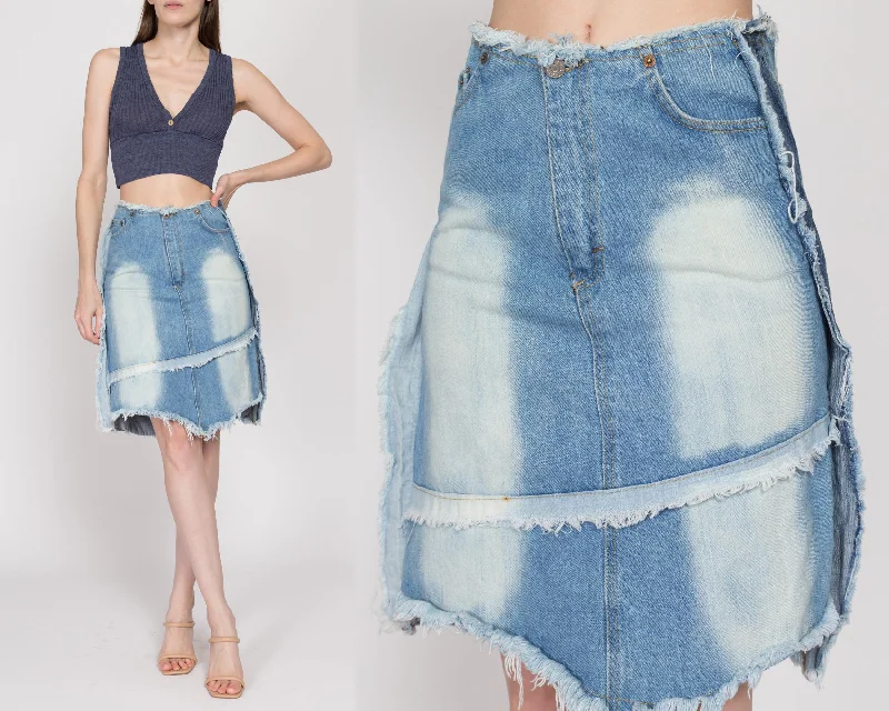 Shorts Jeans for Hot Days -Small 90s Low Rise Distressed Jean Skirt