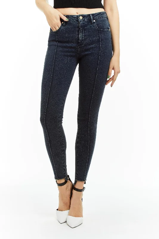 Bootcut Jeans for Flattering -Nina - Step Hem Slit Crop Skinny