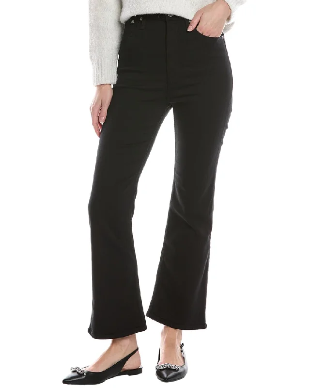 Tailored tight trousers for men with sharp crease and polished look -rag & bone Casey Black High-Rise Ankle Flare Jean