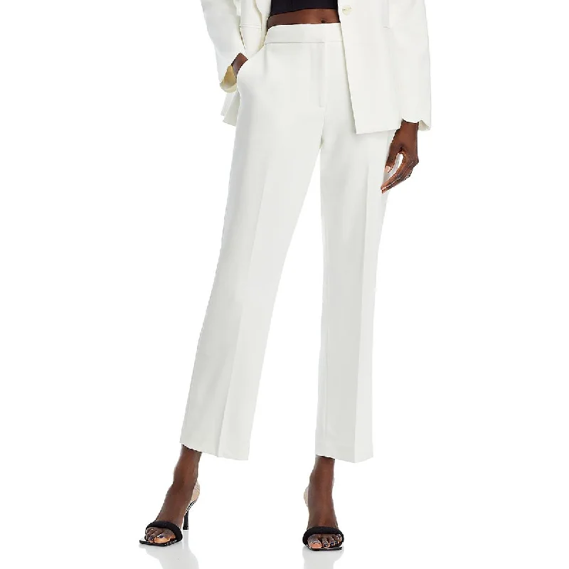 High-waisted tight trousers for women with tapered leg and vintage-inspired design -Womens Wear to work Ankle Straight Leg Pants