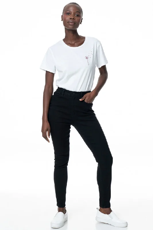 Cropped Jeans for Summer Look -Rf09 High Waisted Skinny Jeans _ 135677 _ Black