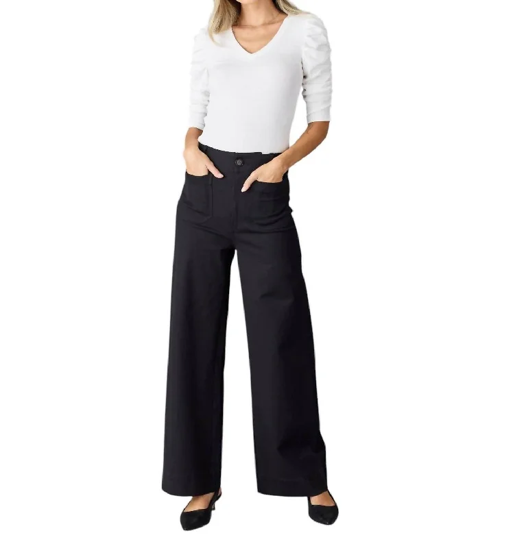 Smart casual tight trousers for women with cuffed ankle and tailored design -Stella Pants In Black