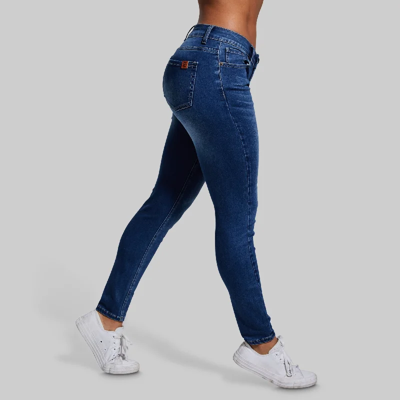 Wedding Jeans for Casual -FLEX Stretchy Mid-Rise Skinny Jean (Dark Wash)