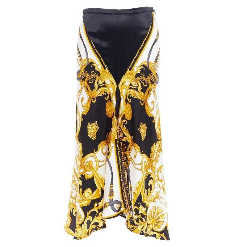 Short-sleeved Dresses for Summer -Versace Rodeo Barocco Silk Viscose Bias Cut Skirt