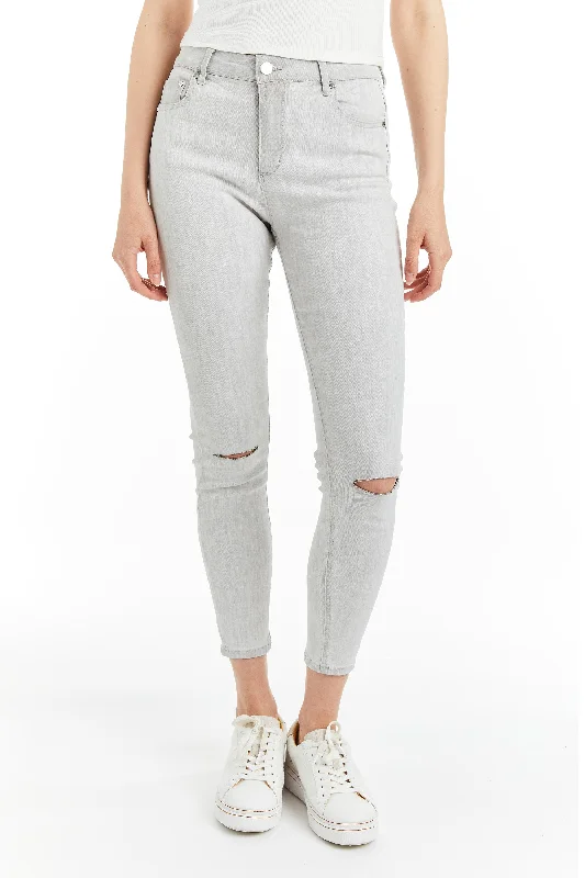 Slim Boyfriend Jeans for Hybrid -Mona - Crop Skinny With Knee Slit