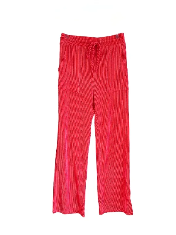 Classic slim-fit tight trousers for men with durable fabric for daily wear -Women's Ribbed Pant In Red