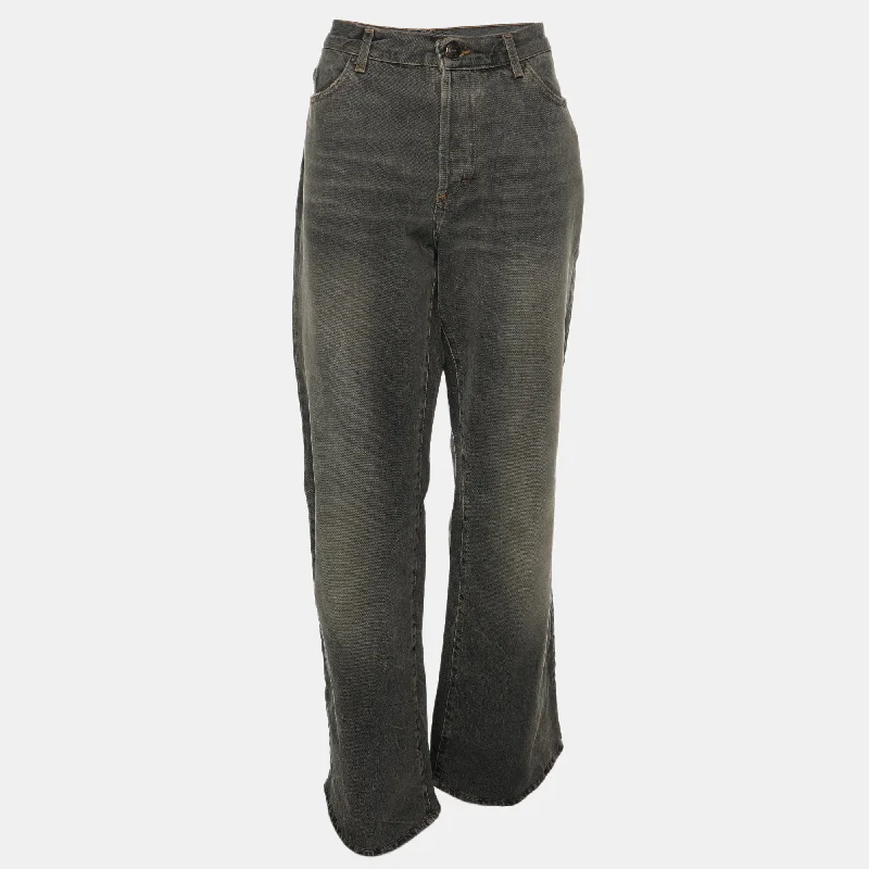 Designer skinny tight trousers for women with tailored fit and luxury finish -Just Cavalli Grey Denim Flared Jeans