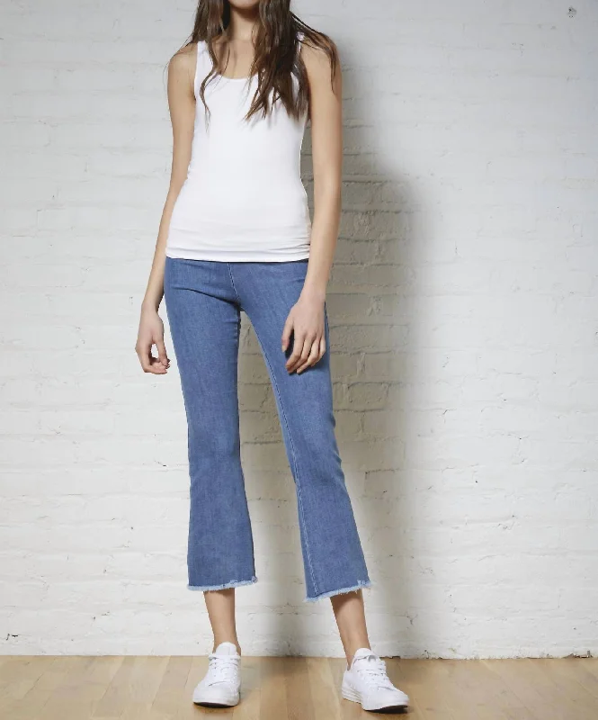 Statement tight trousers for women with bold color options for fashion-forward looks -Leo Fray Hem Jean In Denim