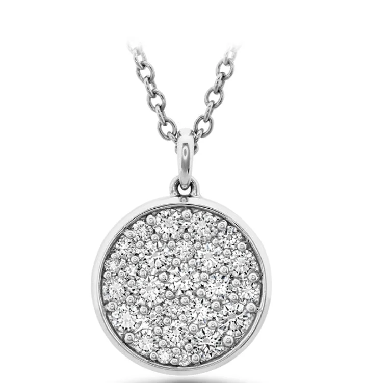 Best necklaces and pendants with emerald gemstones for a rich, sophisticated design-MEMOIRE-LUNA PAVE MEDALLION .48TW APPROX. 11MM