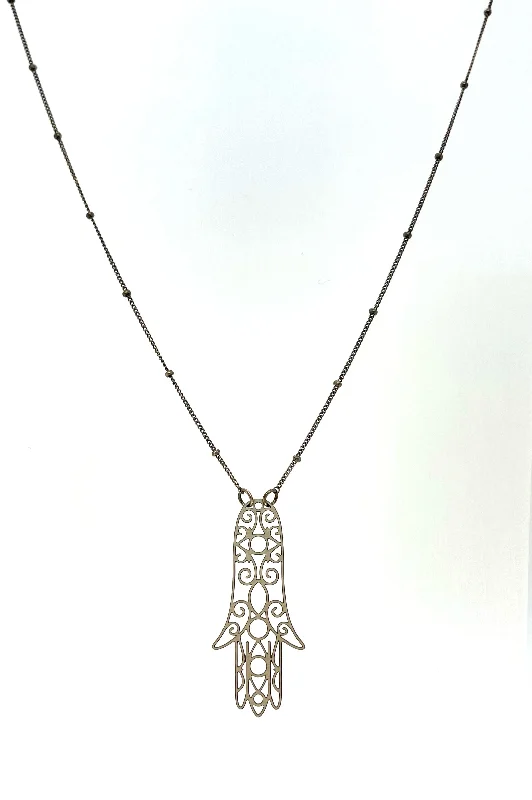 Best necklaces and pendants with heart-shaped designs for a romantic look-Michal Golan Hamsa Necklace